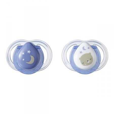 Chupeta Newborn Noite Tommee Tippee 0-2 Meses Azul - 2 Unid. TT009