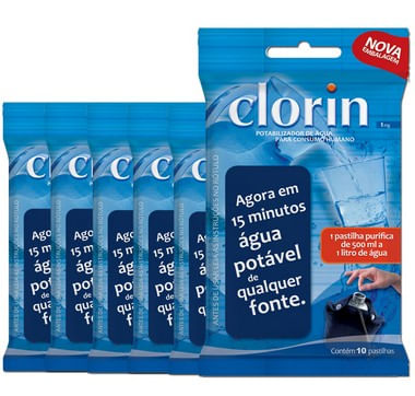 Clorin 1 - purificador de agua - 6 cartelas