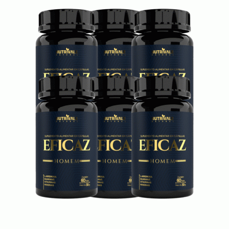 Eficaz Homem Natural 6 Unidades C/60 Capsulas500mg Estimulante - Linduras