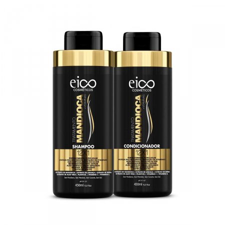 Kit Eico Tratamento Mandioca Shampoo com 450ml + Condicionador com 450ml