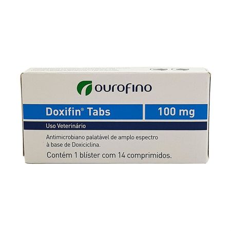 Doxifin Tabs 100mg 14 comprimidos Ouro Fino Cães Gatos Antibiótico