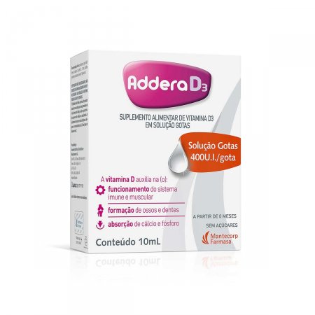 Vitamina D Addera D3 400UI Gotas com 10ml