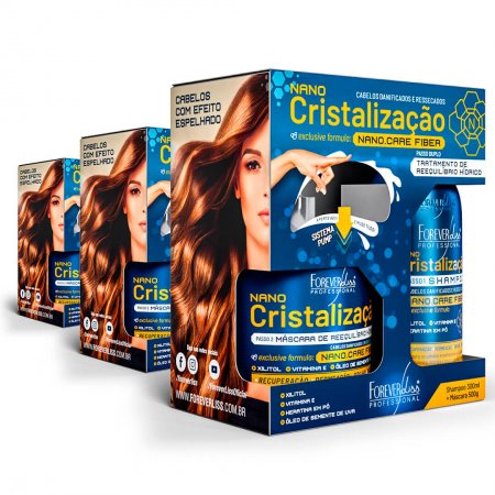 Combo Com 3 Nano Cristalização Capilar Forever Liss
