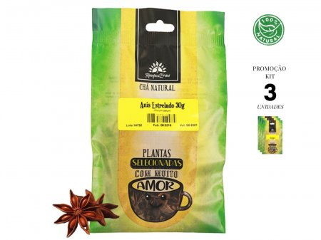 Anis Estrelado Chá Tempero Natural Kampo de Ervas 3 und 30g
