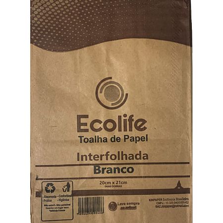 Toalhas de Papel Interfolhadas Ecolife - 700 unidades Papel Toalha Interfolhas Ecolife C/700