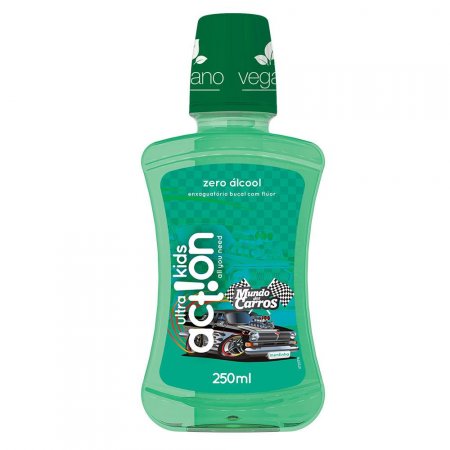 Enxaguante Bucal Ultra Action Kids Mundo dos Carros Mentinha 250ml