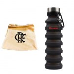 Garrafa Sanfonada de Silicone do Flamengo 550ml - Preto