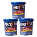 Kit com 3 Pasta de Amendoim Powerone Chocolate e Avelã 1kg