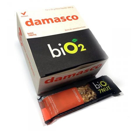 Barra de 7 Castanhas com Damasco Bio2 (Cx c/ 12 un de 25g)