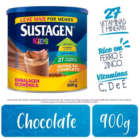Complemento Alimentar Infantil Sustagen Kids Chocolate com 900g