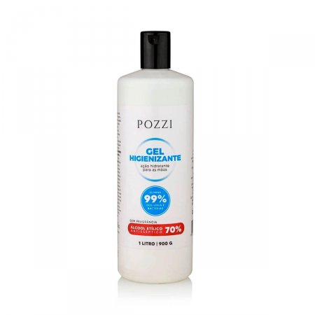 Álcool em Gel 70% Pozzi Gel Higienizante para as Mãos com 1 litro