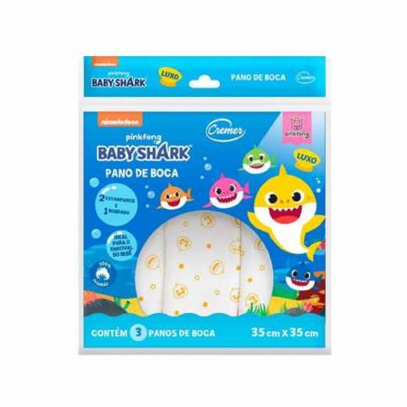Pano de Boca Cremer Baby Shark 3 Unidades