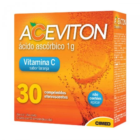 Aceviton 1g Sabor Laranja com 30 comprimidos efervescentes