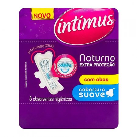 Absorvente Intimus Noturno com 8 unidades COM ABAS - VÁRIOS MODELOS