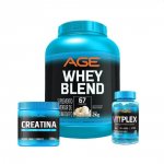 WHEY BLEND AGE (2kg) + CREATINA AGE (300g) + VITPLEX (30 cápsulas) - Baunilha