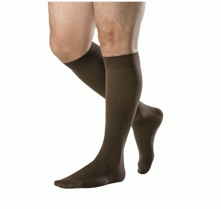 Meia Panturrilha Masculina Attiva Alta Compressão 20-30mmHg Mas Ponteira Fechada - Marrom - G