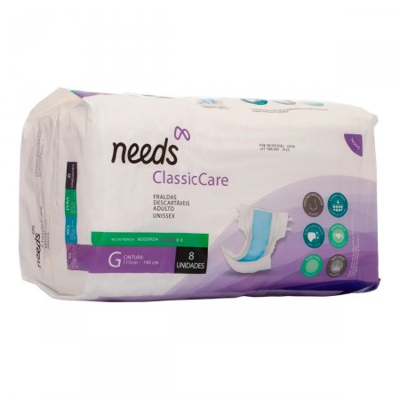 Fralda Descartável Adulto Needs Care G com 8 Unidades