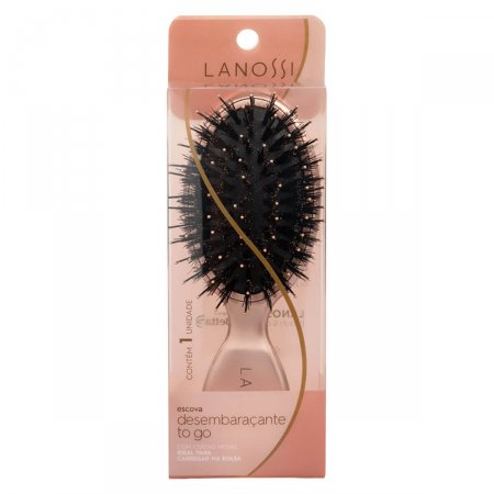 Escova Desembaraçante de Cabelo Lanossi To Go Rose Gold com 1 unidade