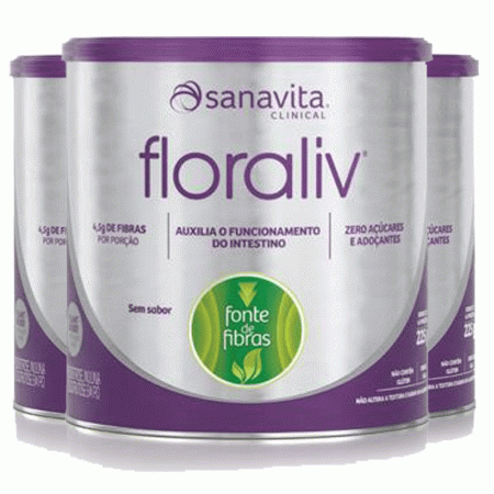 Kit 3 Floraliv Sanavita regulador intestinal 225g