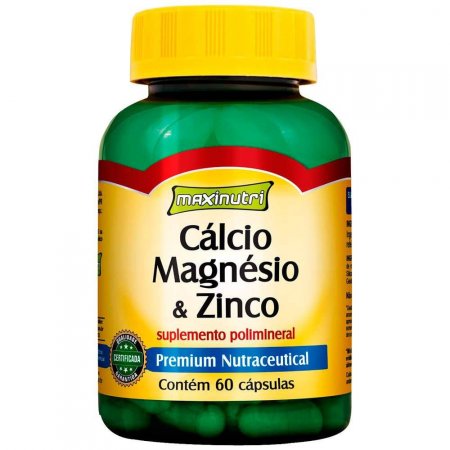 Suplemento Maxinutri Cálcio Magnésio e Zinco 60 Cápsulas