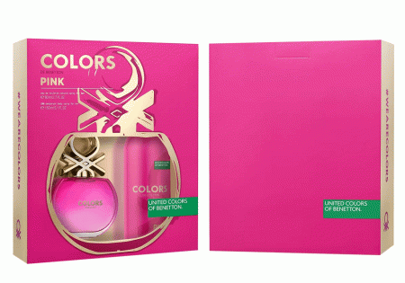 Kit Perfume Benetton Colors Pink Feminino EDT 80ml + Desodorante 150ml