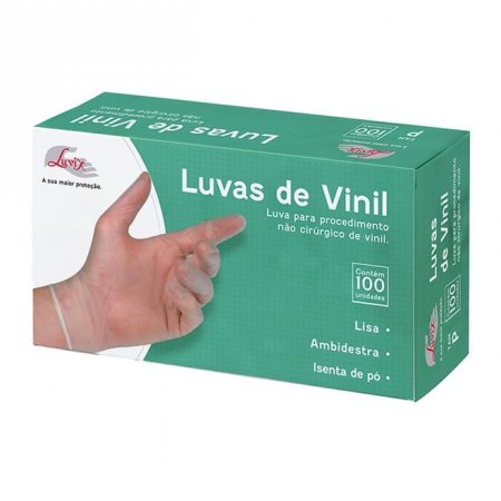 Luva Vinil Não Cirúrgico Sem Pó G 100 unidades Luvix