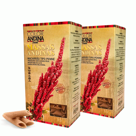 Massa de macarrão de Quinoa Color Andina 300g-2 caixa