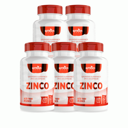 Zinco 300% Idr 5 Unidades 500mg C/60capsula Cada - Linduras