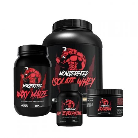 ISOWHEY(2kg) + TESTO(60 cápsulas) + WAXY MAIZE(800g) + CREA(100g) - Baunilha