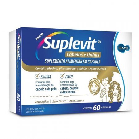Suplevit Cabelos e Unhas 60 Cápsulas EMS