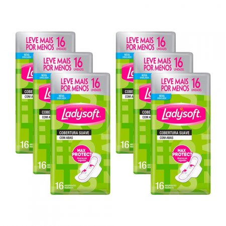Absorvente Ladysoft Normal Suave Com Abas 96 Unidades