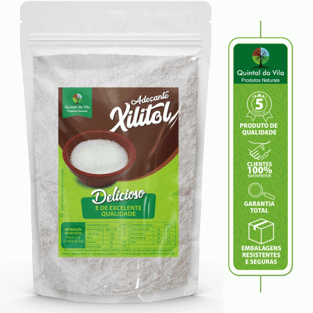 Xilitol Adoçante Natural Cristalizado Puro Dieta Low Carb - 1kg