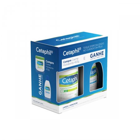 Kit Cetaphil Creme Hidratante com 453g + Loção de Limpeza com 120ml