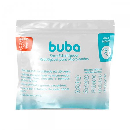 Saco Esterilizador para Micro-ondas Buba Baby Reutilizável com 1 unidade