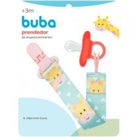 Prendedor De Chupeta Animal Fun - Girafa Buba Baby