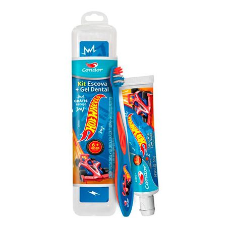 Kit Escova Dental Condor Hot Weels + Gel Dental Morando 50g