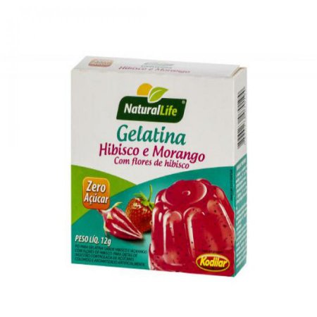 Gelatina Zero Açúcar Hibisco E Morango 12g Natural Life