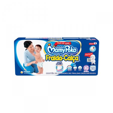 Fralda Calça Infantil MamyPoko Super Seca Tamanho XG com 28 unidades