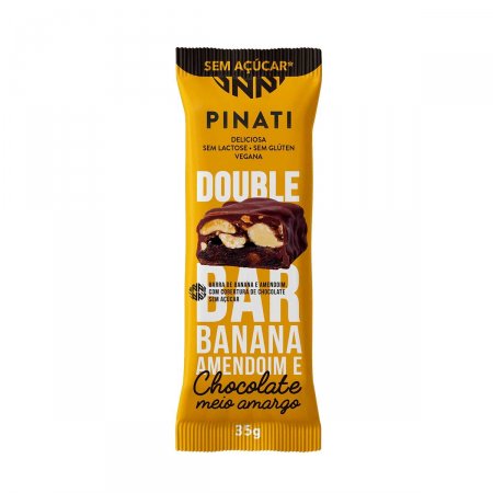 Barra de Banana e Amendoim Pinati Double Chocolate Meio Amargo com 35g