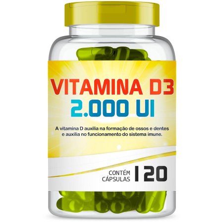 Vitamina D3 2000UI 120 Cápsulas Us Sport Nutrition