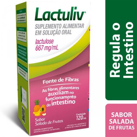 Suplemento Alimentar Lactuliv 667mg/ml Solução Oral Sabor Salada de Frutas com 120 ml