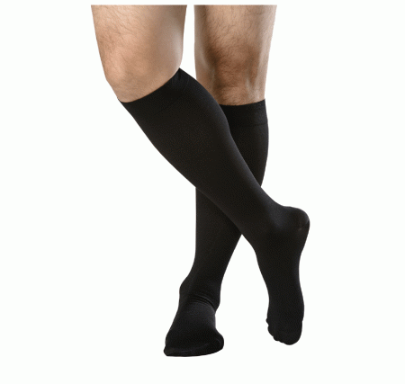 Meia Panturrilha Masculina Attiva Alta Compressão 20-30mmHg Mas Ponteira Fechada Preta - M