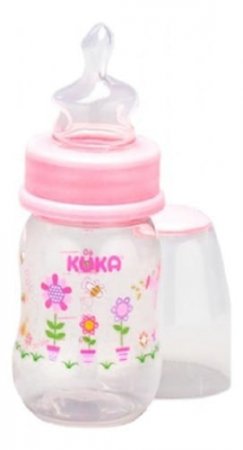 Mamadeira Kuka Natural Color Rosa 70 Ml Bico Ortodôntico