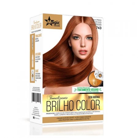 Tonalizante Louro Médio Acobreado Dourado 743 Magic Color