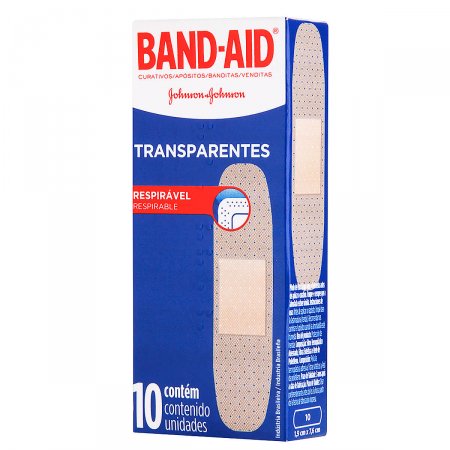 Band-Aid Curativos Transparentes com 10 unidades