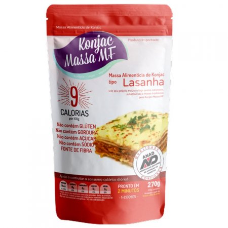 Macarrão Tipo Lasanha Zero Carboidrato Konjac Massa Mf 270g
