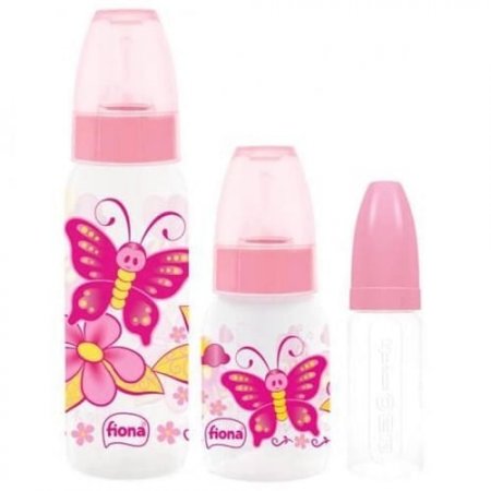 Kit Fiona Mamadeira Fases Rosa 802631 Com 3peças