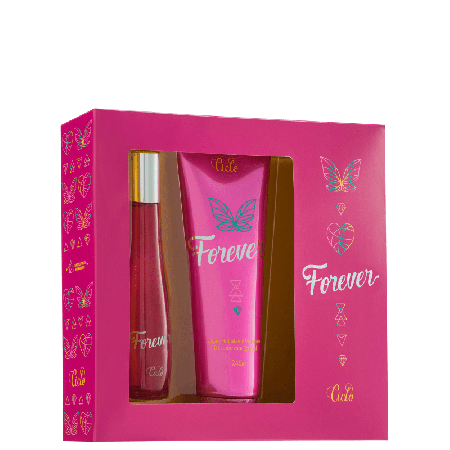 Kit Forever Deo Colônia Ciclo Cosméticos - Perfume Feminino 50ml + Loção Hidratante 240ml