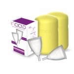 KIT 2 COLETORES MENSTRUAIS INCICLO A + 2 CÁPSULAS ESTER. COR: GIRASSOL