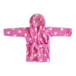 Roupão de Microfibra com Capuz Estrela Rosa Baby Joy